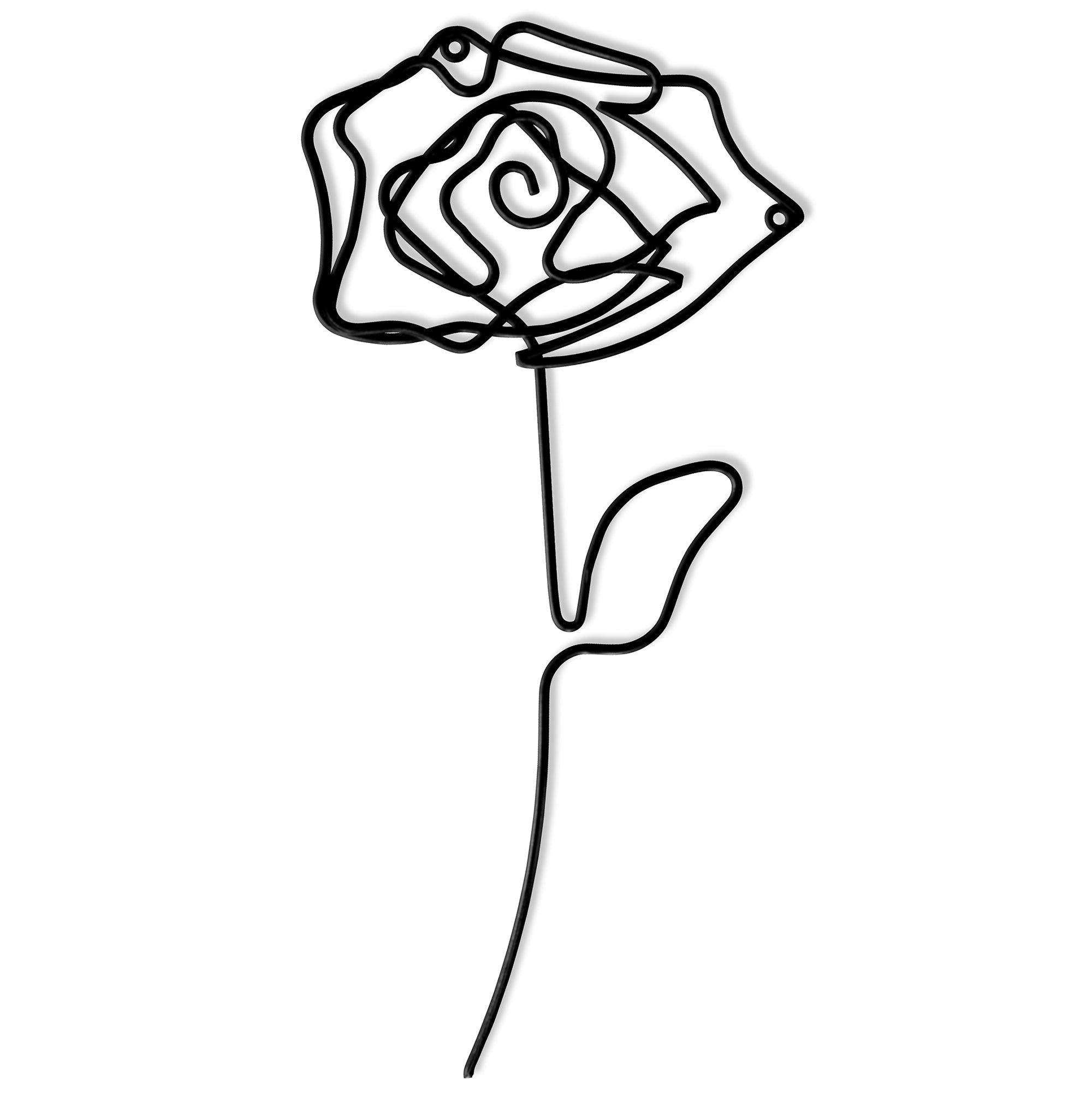Rose Flower Line Art Design Files SVG PNG DXF EPS PDF